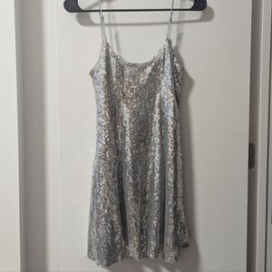 Silver Urban Outfitters Cocktail Party Dress